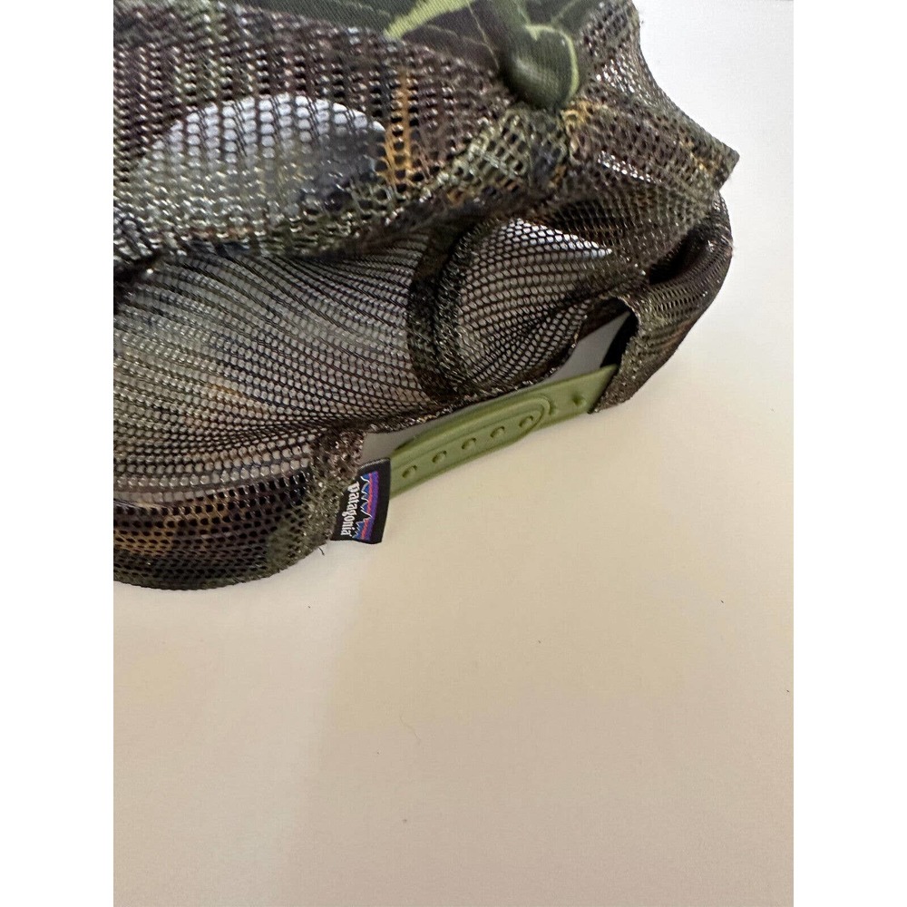 Patagonia Camo Snapback Mesh Camouflage Trucker Hat Logo Cap Green - Picture 5 of 8